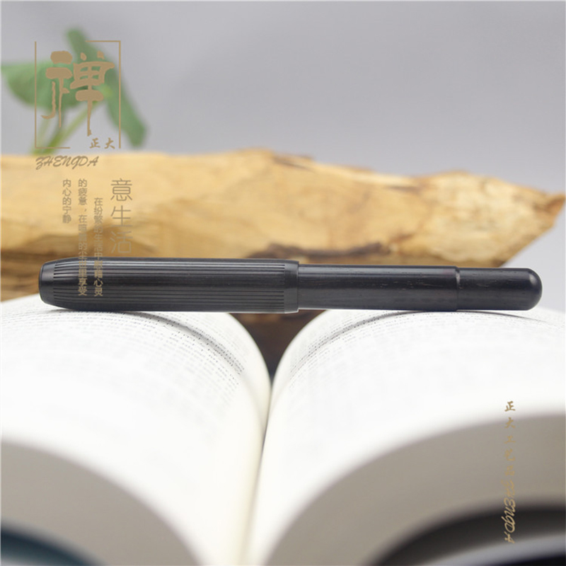 중국 스타일 고급 흑단 만년필, 단단한 나무 잉크 펜, 검은 호두 펜 케이스, 사무실 학교 서예 선물